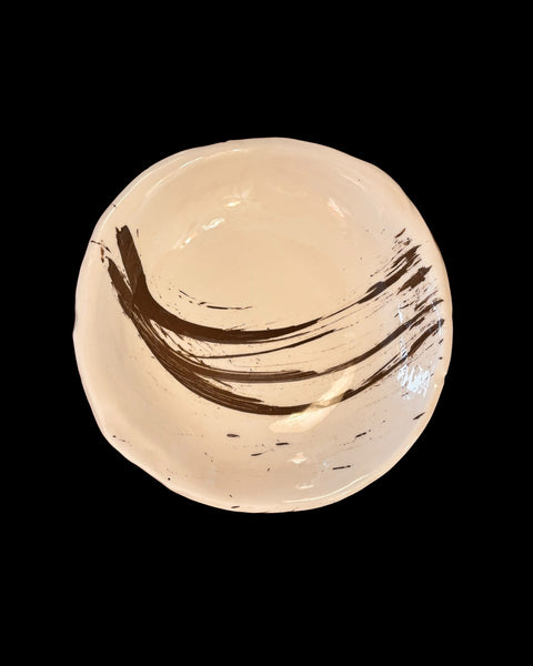 Plato Engobe Marrón y Blanco. MON.