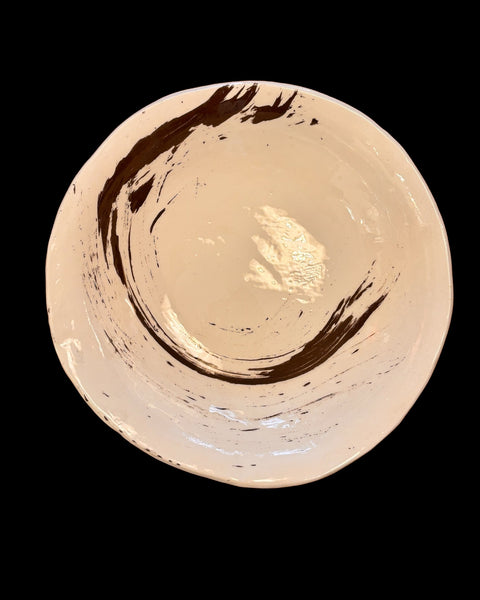 Plato Engobe Marrón y Blanco. MON.