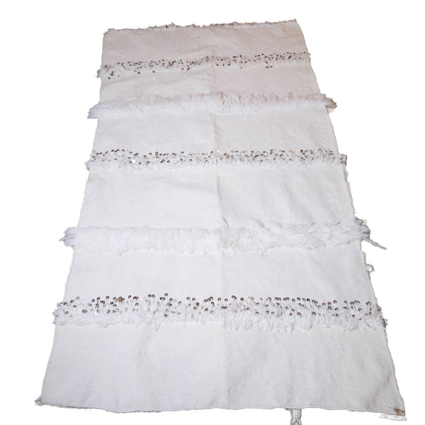 Manta Handira de lentejuelas plata 110x185