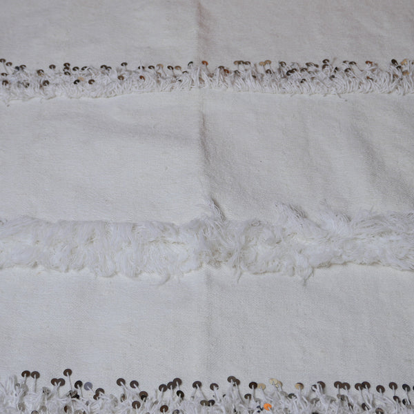 Manta Handira de lentejuelas plata 110x185